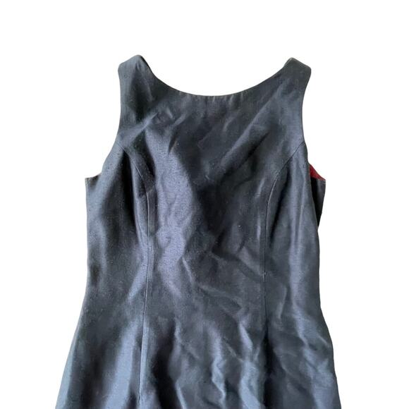 Vintage 1980s Jessica McClintock Sheath Dress V Back with Collar Navy 10 EUC - Picture 2 of 13